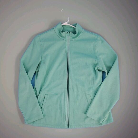 Talbots  Sz M Activewear Jacket Zipped Lightweight Pockets Green Preppy - Picture 5 of 13
